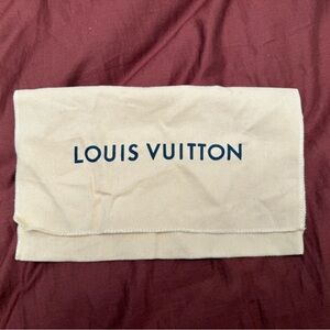 Louis Vuitton Cream Dust Bag with Navy Logo